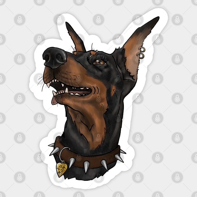 Cute brutal doberman Sticker by Kingroad